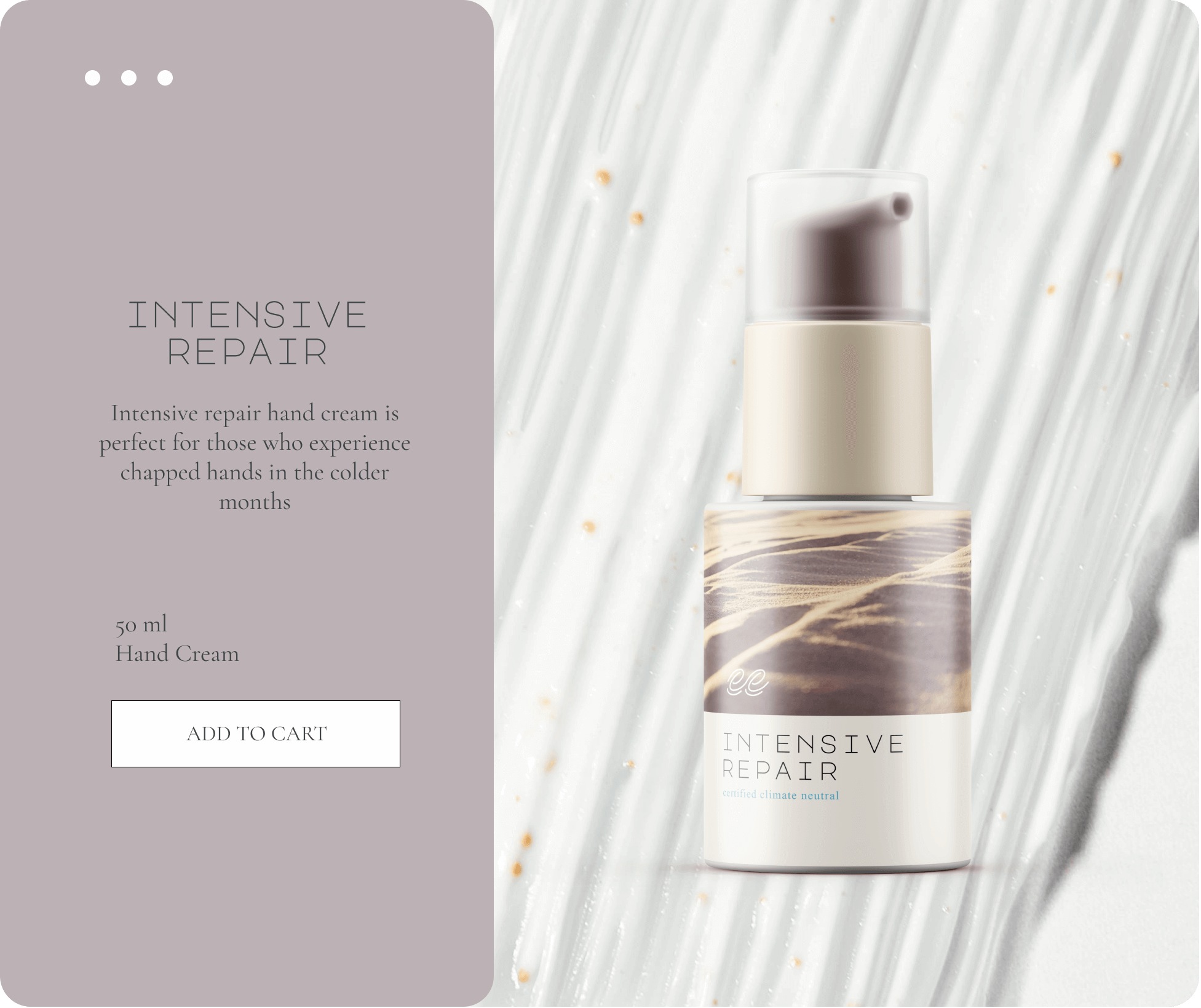 Intensive Repair Hand Cream Package Design