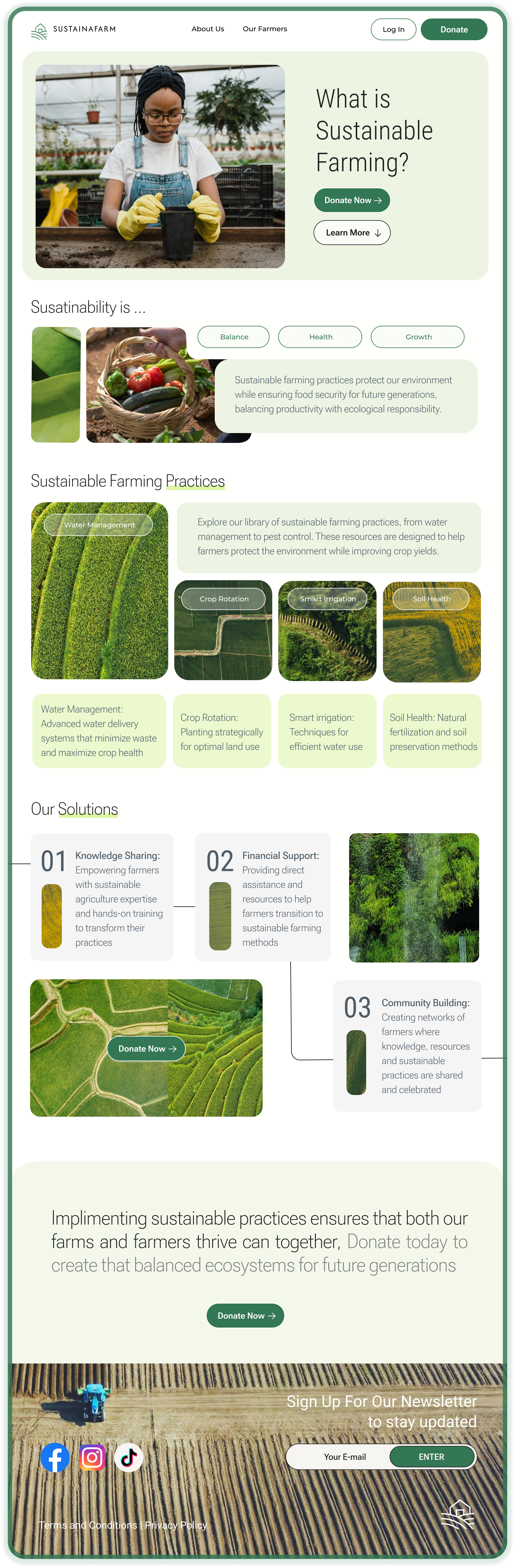 SustainaFarm High Fidelity About Page