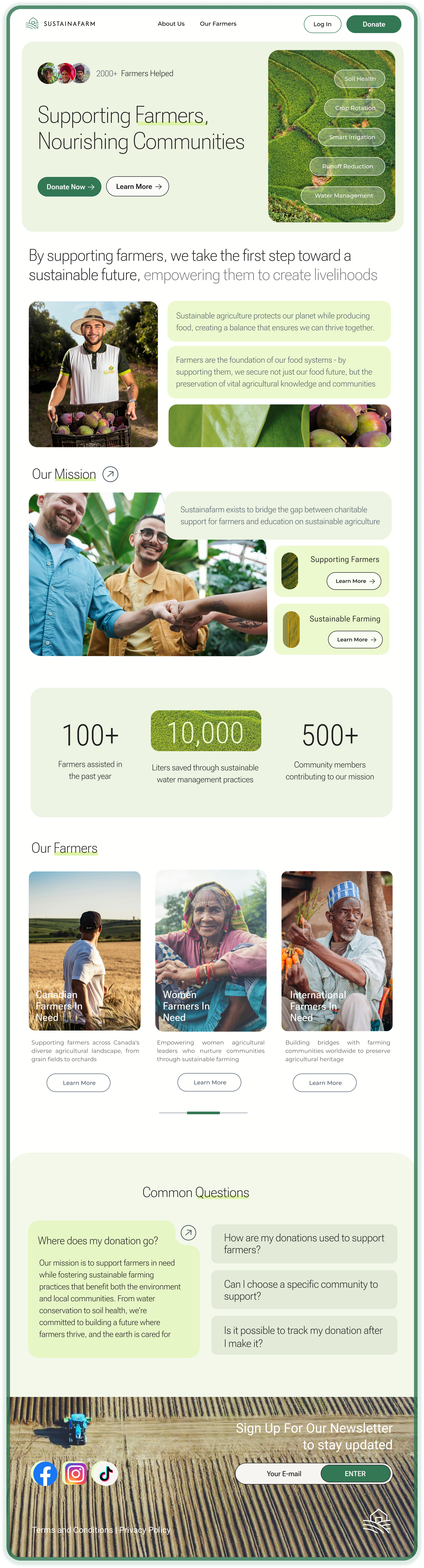 SustainaFarm High Fidelity Home Page